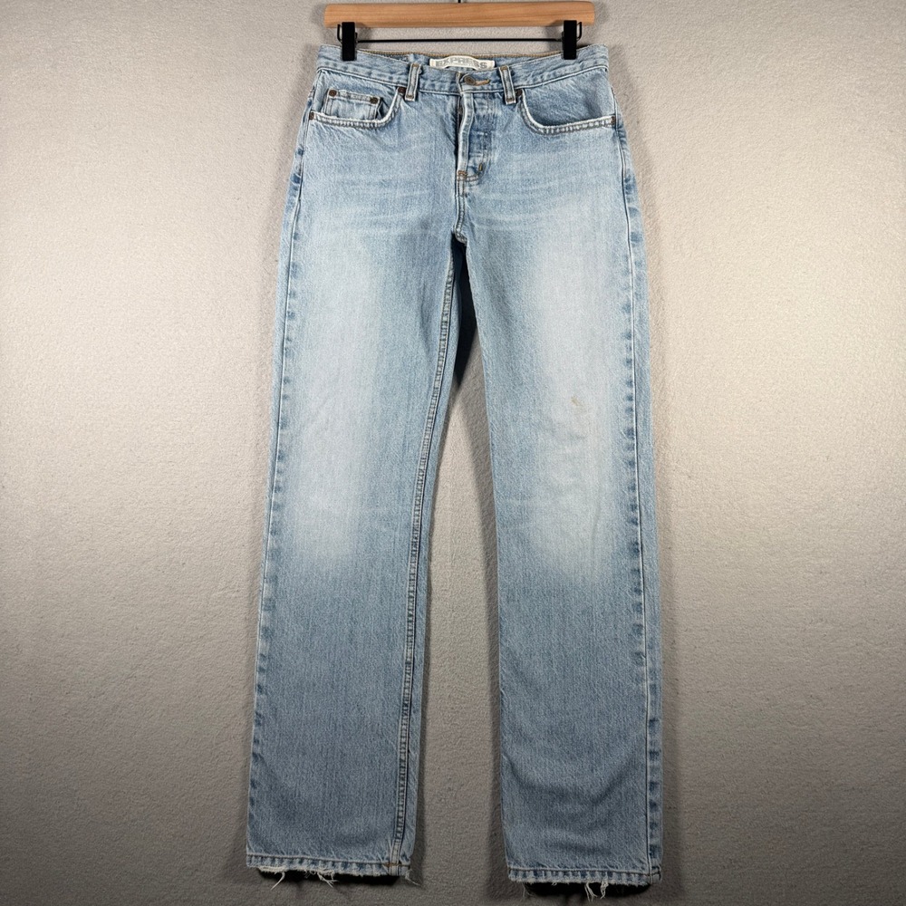 Express Precision Fit Light Wash Straight Leg Jeans 100% Cotton Size 5/6 R 30x31